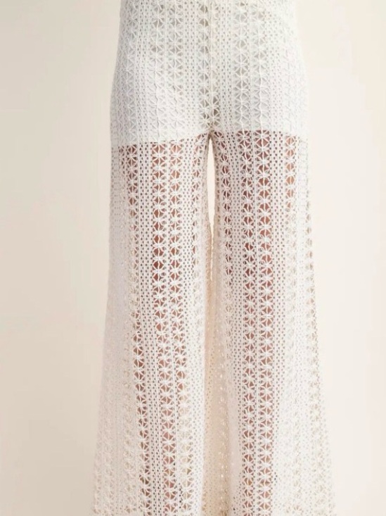 Gigio Pants - Gigio Airy summer knit pants cream large NEW